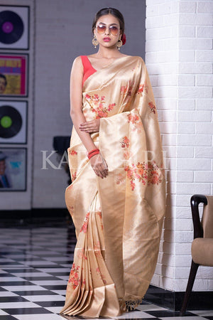 Mustard Yellow Digital Print Saree