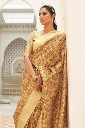 Digital Print Saree Mustard Yellow Digital Print Saree saree online