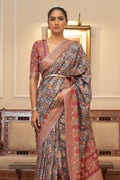 Peach Blue Digital Printed Saree Digital Print Saree Peach Blue Digital Printed Saree saree online