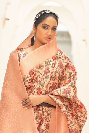 Digital Print Saree Peach Digital Print Saree saree online