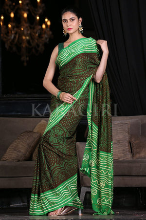 Penny Brown Digital Print Saree