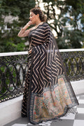 Raven Black Digital Print Saree sarees for women