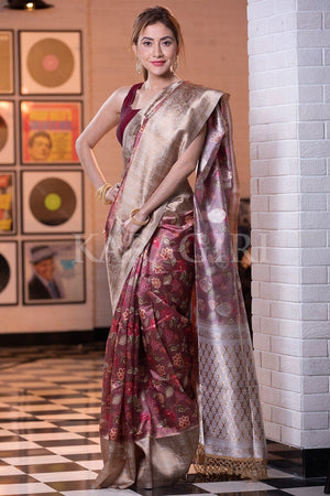Violet Digital Print Saree