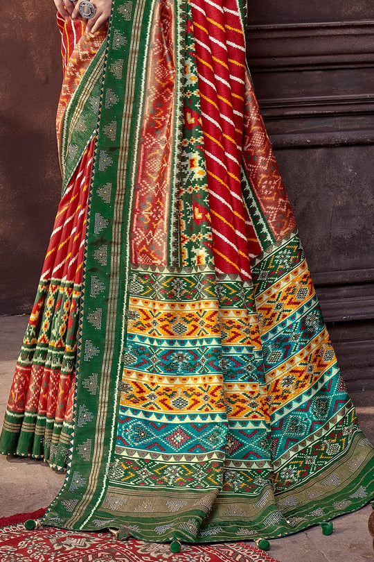 Crimson Red Dola Silk Saree designer saree