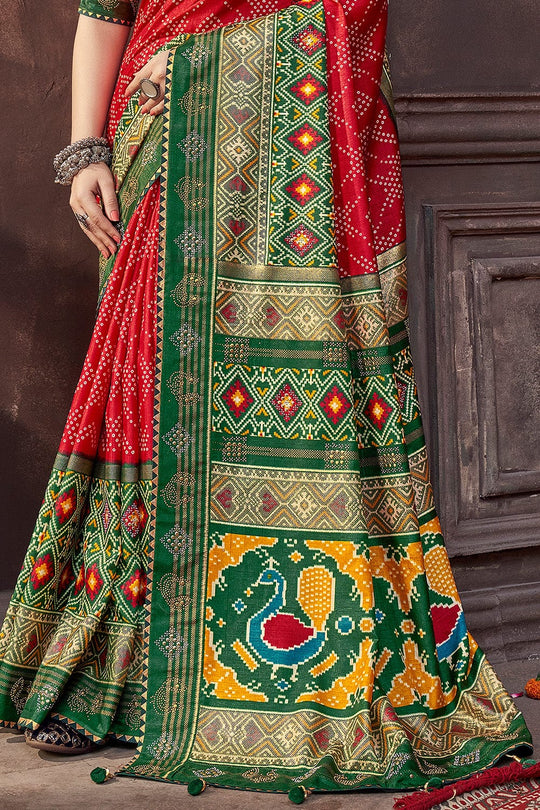 Rufous Red Dola Silk Saree silk saree