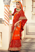 Aerospace Orange Georgette Saree georgette saree