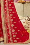 Apple Red Embroidered Georgette Saree Georgette Saree Apple Red Embroidered Georgette Saree saree online