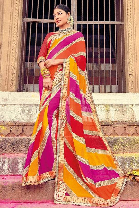 Beautiful Multicolor Georgette Saree Beautiful Multicolor Georgette Saree
