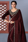 Brown Georgette Saree fancy saree