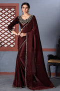 Brown Georgette Saree brown georgette saree