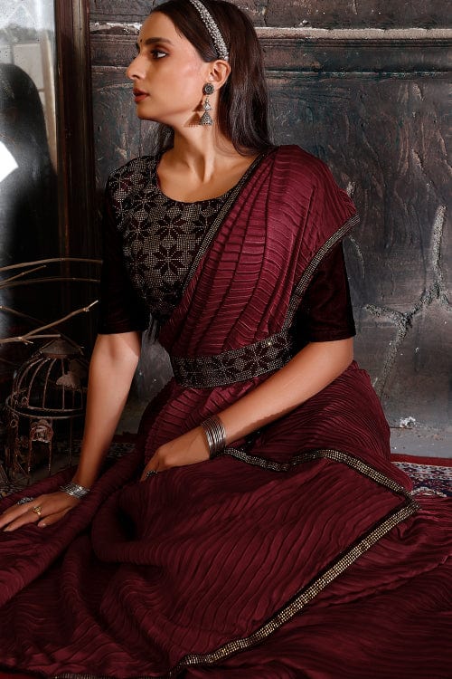 Brown Georgette Saree georgette saree