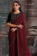 Brown Georgette Saree fancy saree