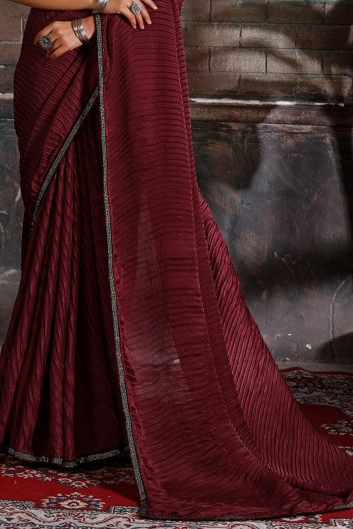 Brown Georgette Saree designer saree