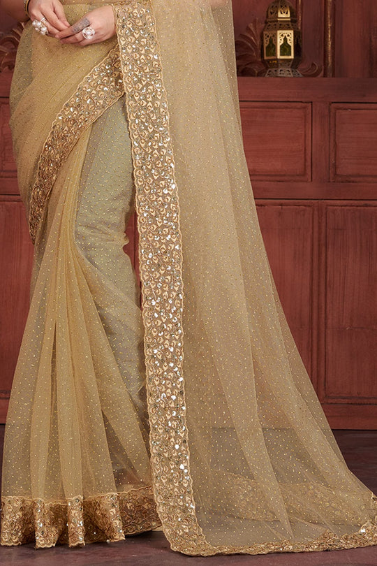 Daffodil Yellow Georgette Saree designer saree