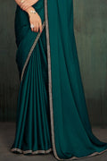 Dark Green Georgette designer saree