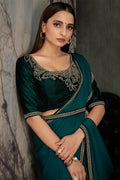 Dark Green Georgette green georgette saree