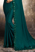 Emerald Green Georgette Saree designer saree