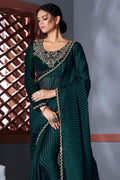 Forest Green Georgette Saree fancy saree