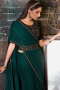 Forest Green Georgette Saree georgete saree
