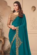 French Blue Georgette Saree georgette saree