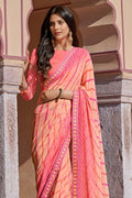 French Pink Georgette Saree georgette saree
