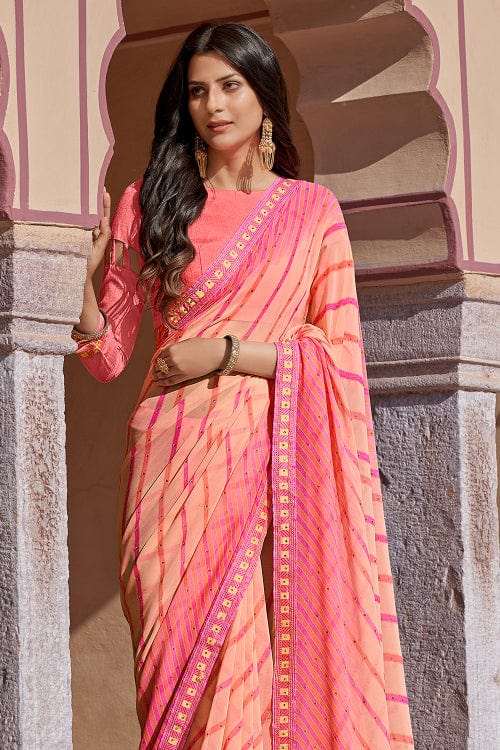 French Pink Georgette Saree georgette saree