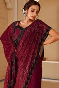Garnet Maroon Georgette Saree georgette saree
