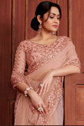 Grapefruit Pink Georgette Saree georgette saree