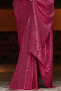 Hibiscus Purple Georgette Saree georgette saree design