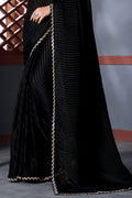 Jet Black Georgette Saree designer saree