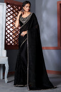 Jet Black Georgette Saree georgette saree
