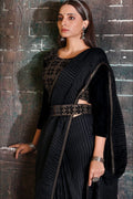 Jet Black Georgette Saree georgette saree