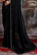 Jet Black Georgette Saree designer saree