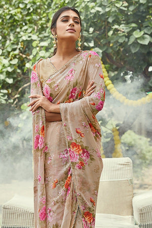 georgette saree printed