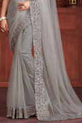 Metal Grey Georgette Saree Metal Grey Georgette Saree
