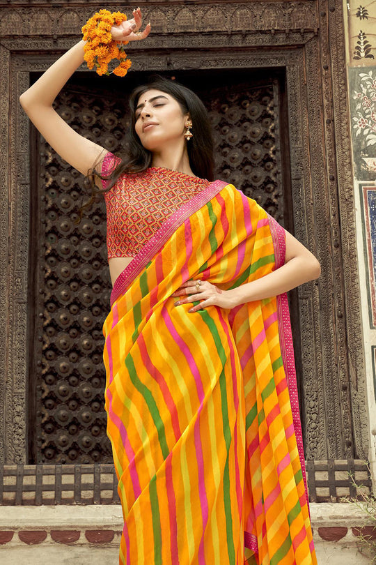 Multicolour Georgette Saree fancy saree