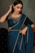 Navy Blue Georgette Saree georgette saree