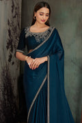 Navy Blue Georgette Saree fancy saree