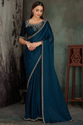 Navy Blue Georgette Saree blue georgette saree