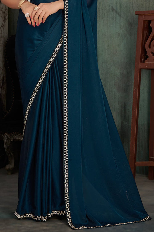 Navy Blue Georgette Saree designer saree