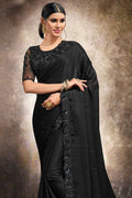 Raven Black Georgette Saree black georgette saree