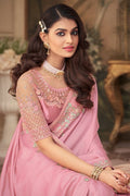 Rose Pink Georgette Saree designer saree