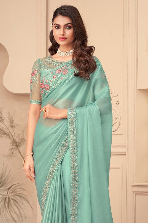 Sapphire Blue Georgette Saree blue georgette saree