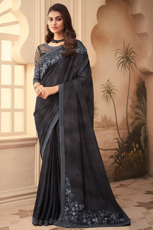 Shadow Black Georgette Saree
