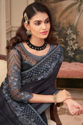 Shadow Black Georgette Saree fancy saree
