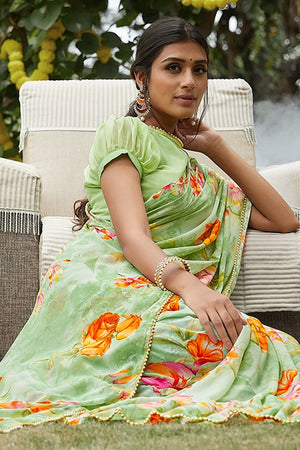 georgette saree printed