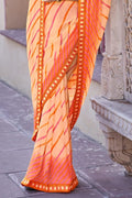 Tangerine Orange Georgette Saree designer saree
