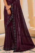 Violet Georgette Saree designer saree
