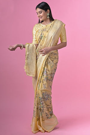 Yellow Georgette Saree