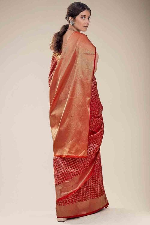 Apple Red Kanjivaram Saree Apple Red Kanjivaram Saree